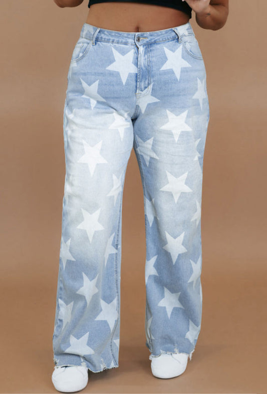 Star printed jeans