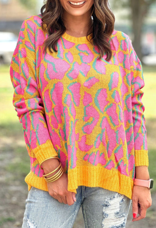 Multicolor leopard sweater