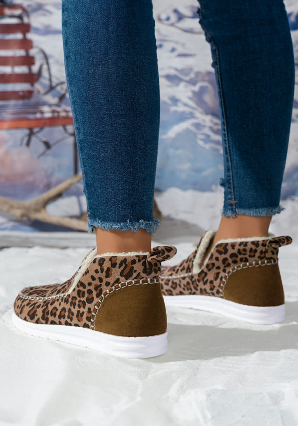 Leopard ankle boots