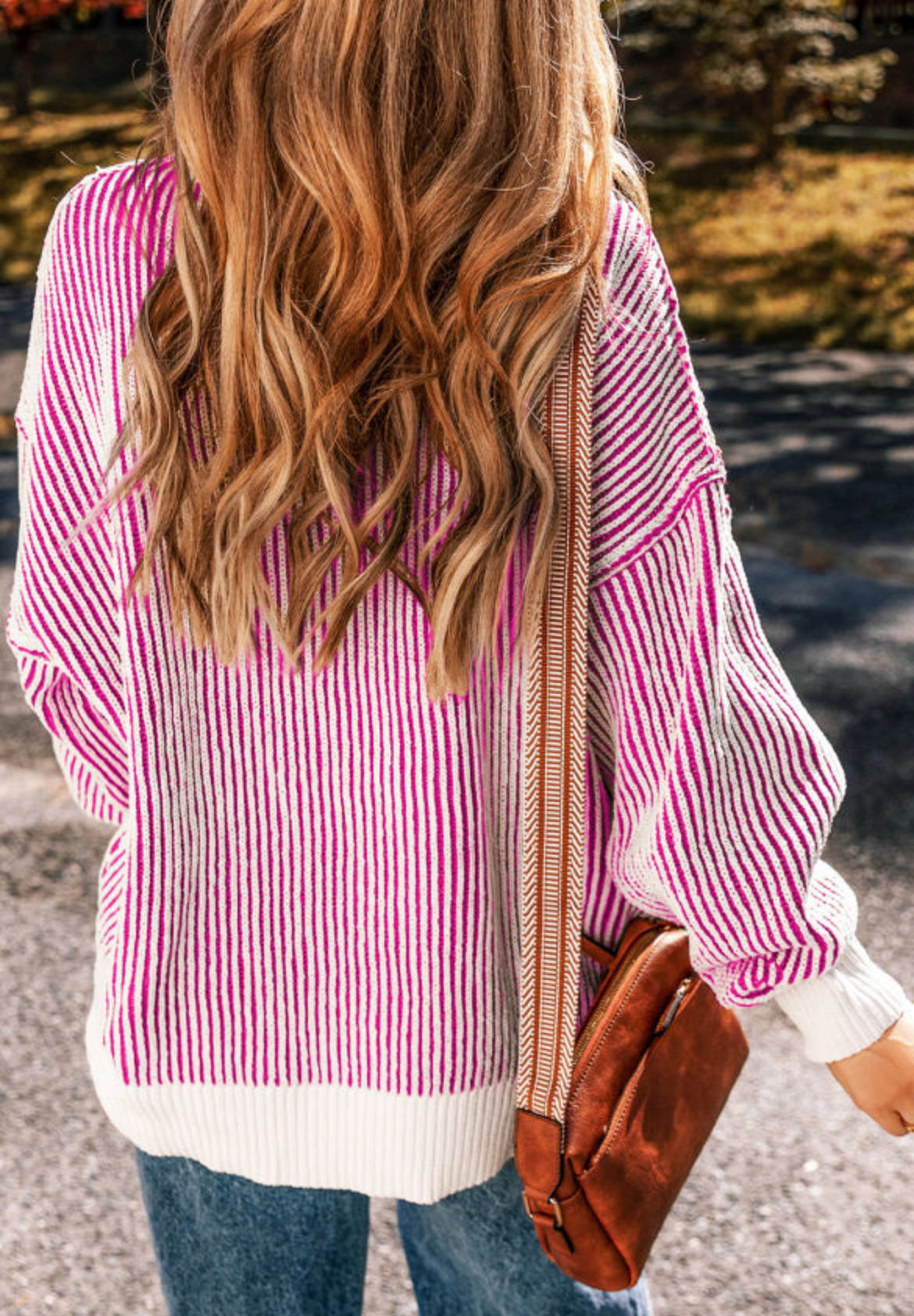 Pink ribbed sweater