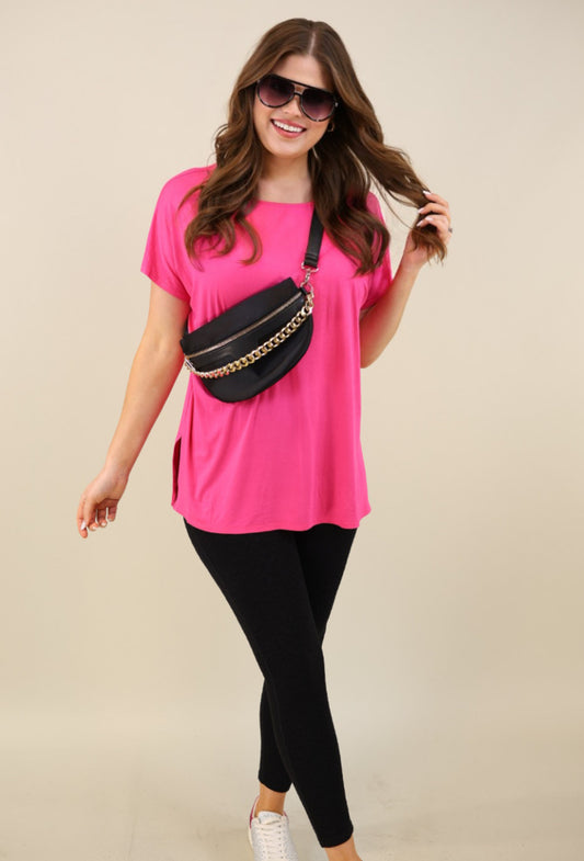 Hot pink soft & stretchy tunic