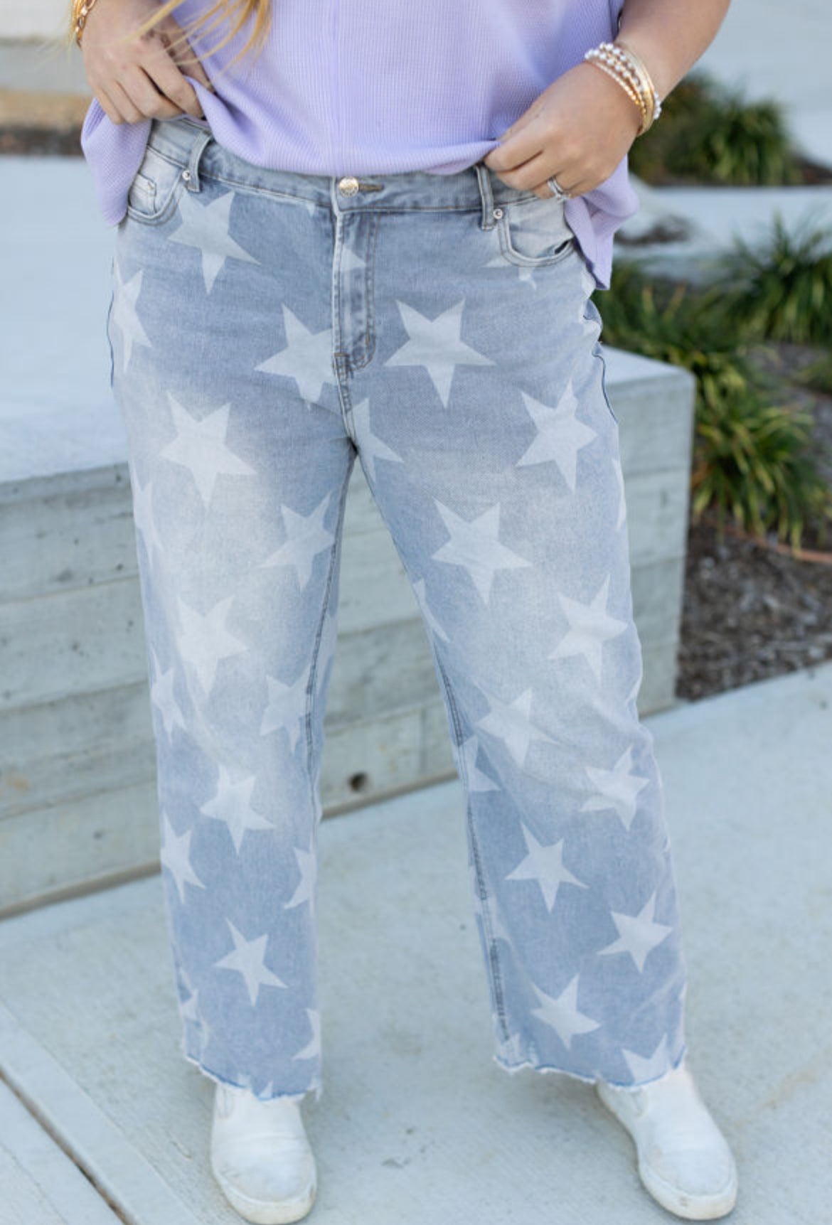 Star printed jeans