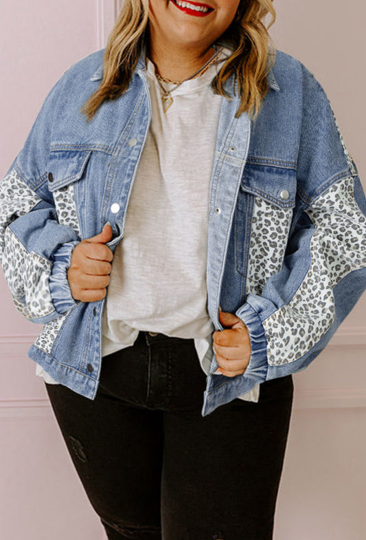 Leopard denim jacket