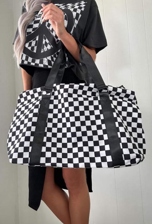 Checkered tote bag