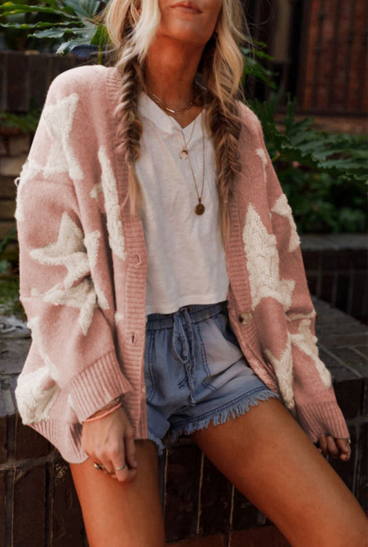 Fuzzy star cardigan