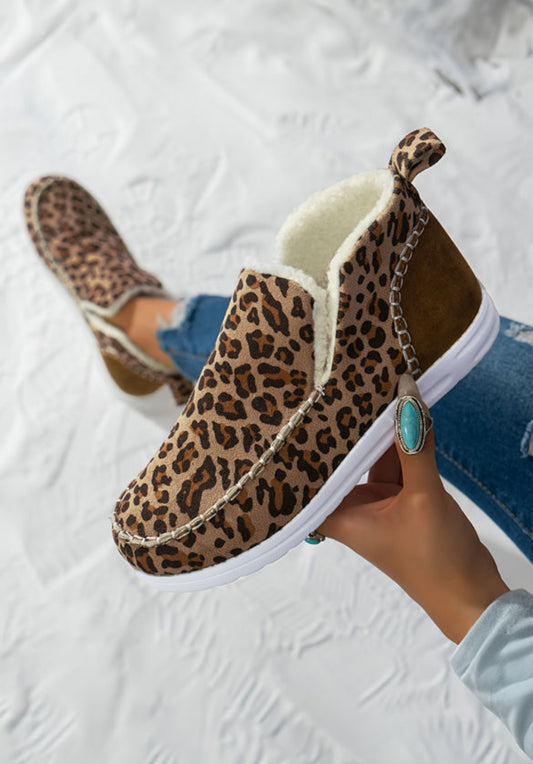 Leopard ankle boots