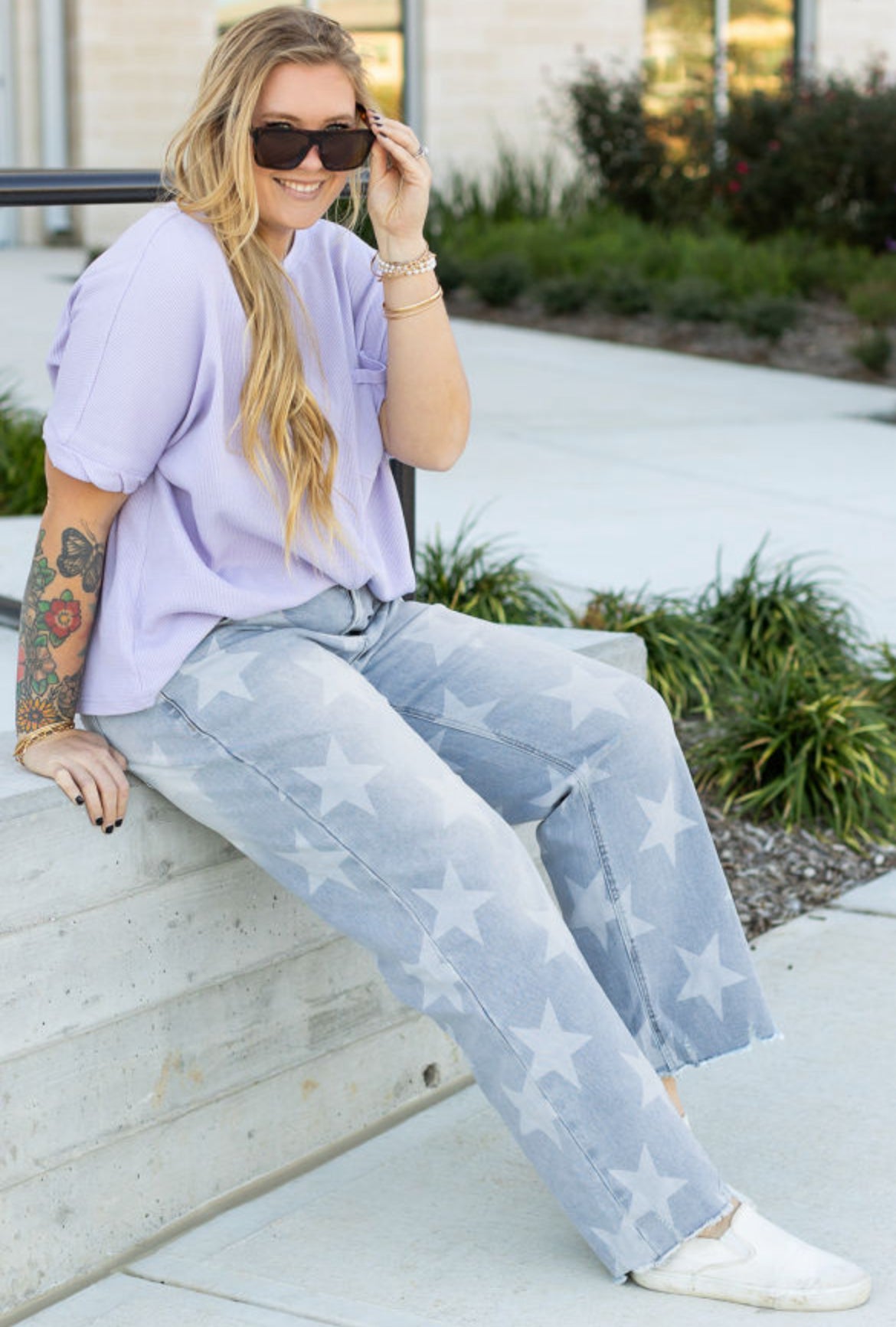 Star printed jeans